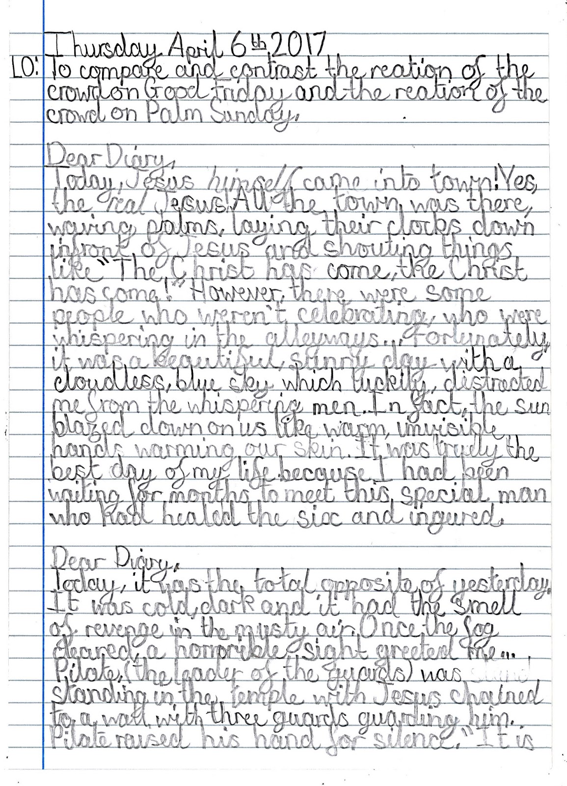Year 4 A Diary Entry For Palm Sunday And Good Friday year-4-a-diary-entry-for-palm-sunday-and-good-friday