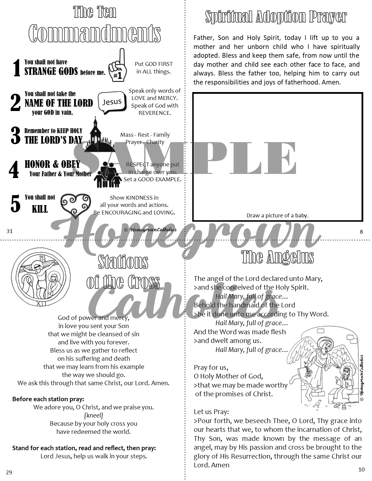 Homegrown Catholics Catholic Children's Prayer Book {Interactive}