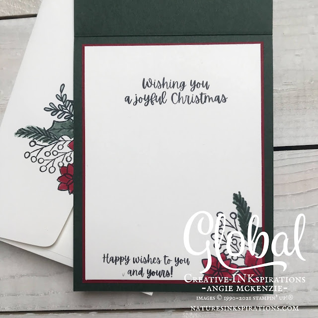 Stampin' Up! Words of Cheer Christmas card (inside and envelope flap)