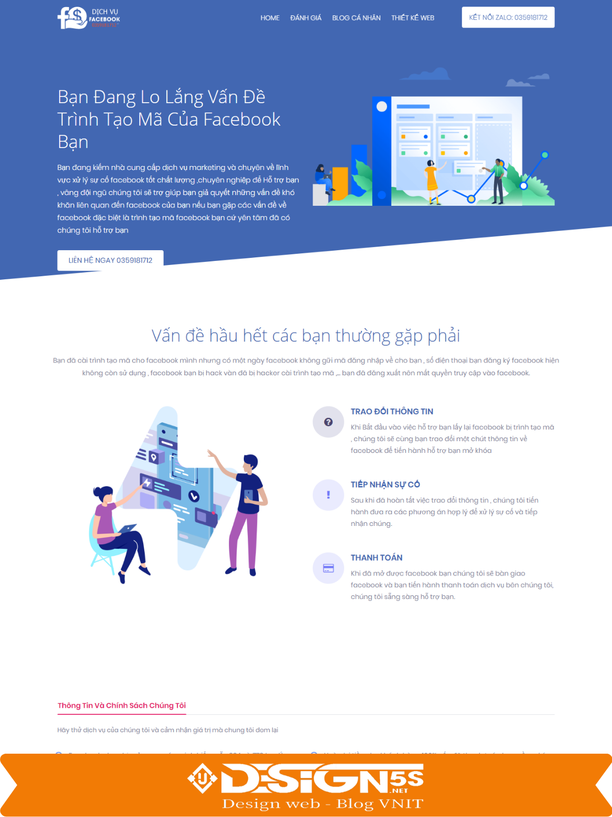 Free Template Blogger Landing Page Dịch Vụ Facebook