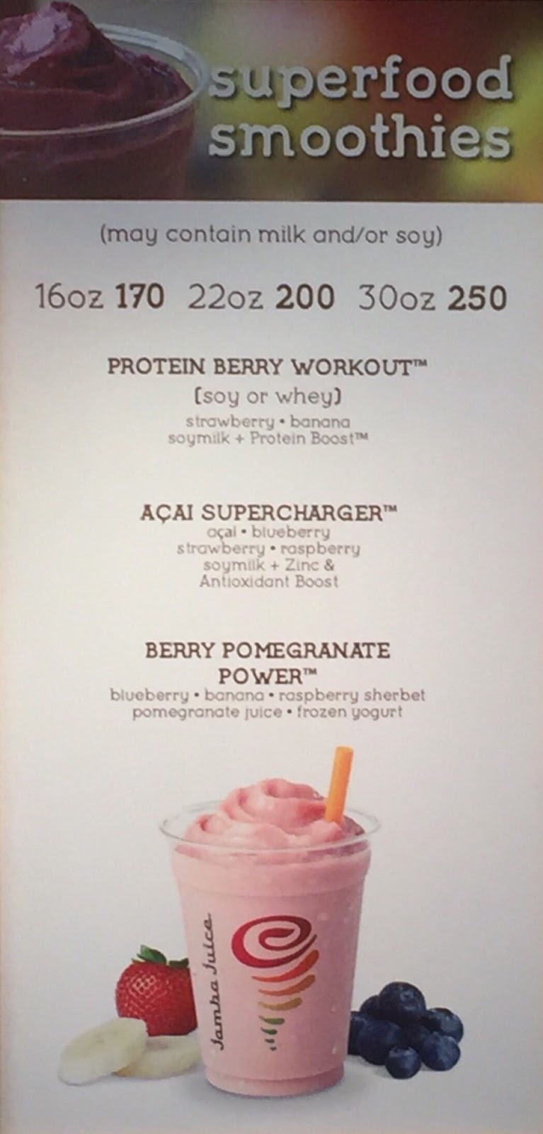 Jamba Juice Nutrition Facts Protein Berry Workout Raspberry