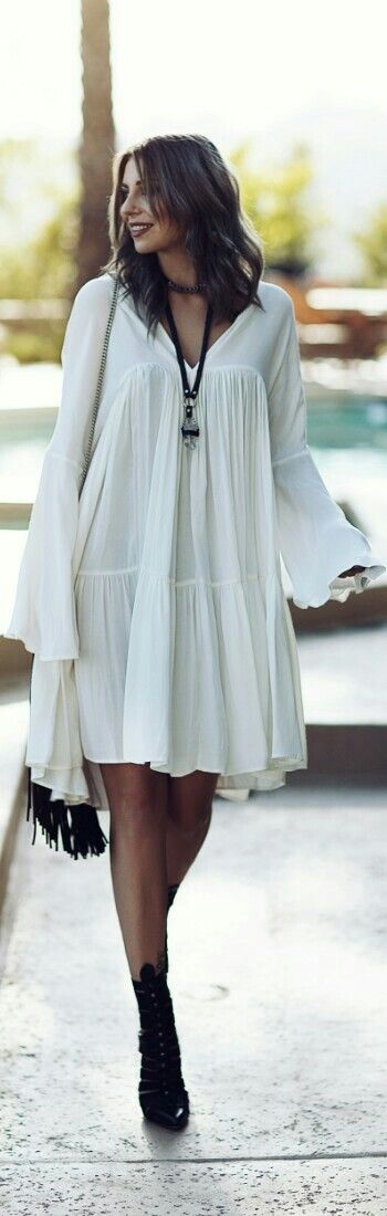 Take A Look About Hippie White Dress
