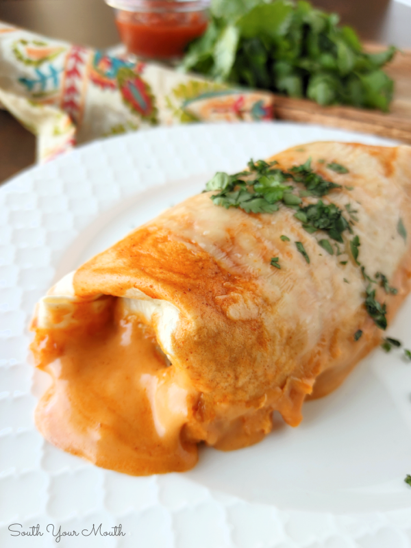 South Your Mouth Smothered Beef & Bean Burrito Bake