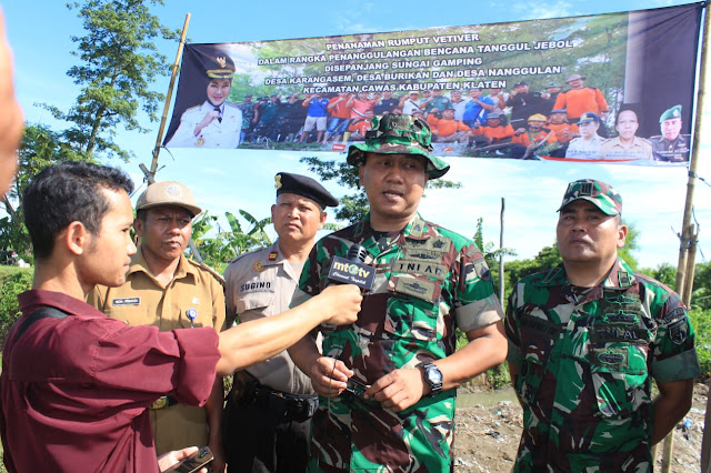 Dandim Klaten Beri Perhatian Khusus Tanam Vertiver dalam Mitigasi Bencana