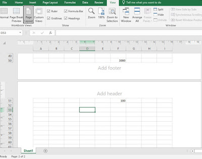 page layout view excel