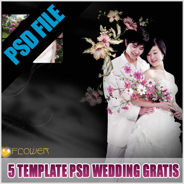 5 Template Wedding Gratis Format PSD Album Kolase 