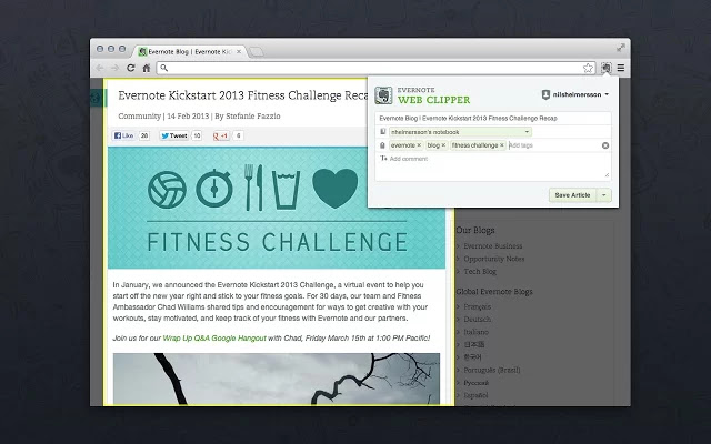 Evernote Web Clipper