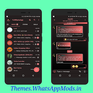 Theme Red Dark for FMWhatsApp
