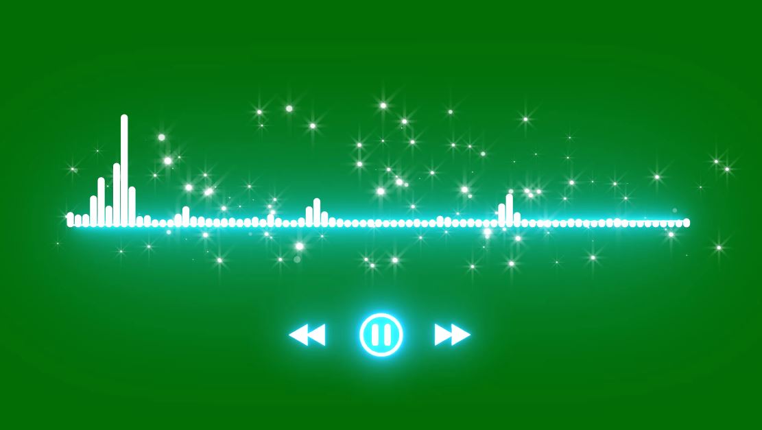 Green screen AVE player New green screen line audio spectrum Free