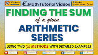 tutorial videos, youtube videos, arithmetic sequence, arithmetic progression, arithmetic series, common difference, general rule, explicit rule, sequences, nth term, shortcut method, how to videos, math videos, tutorial, AS Level maths, pure mathematics, 9709, Cambridge maths, sequences and series, patterns, sequence formula, series formula, derivations