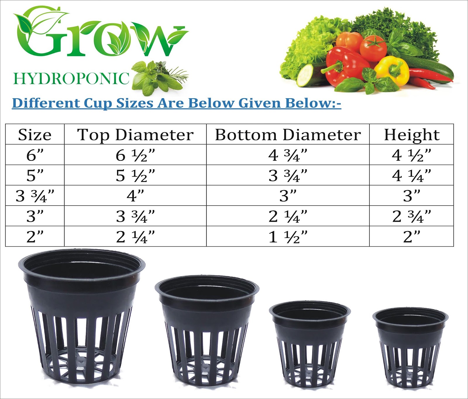Grow Hydroponics Growing Net Cup For Hydroponic System