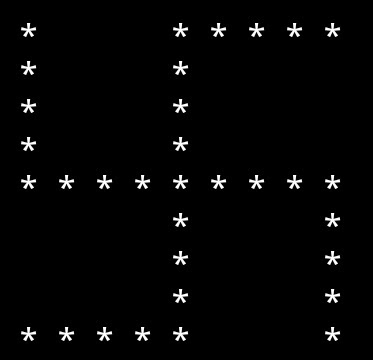 C Program to Print Swastika Star Pattern, star patterns in C programming