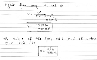 Bohr's Theory of Hydrogen Like Atom