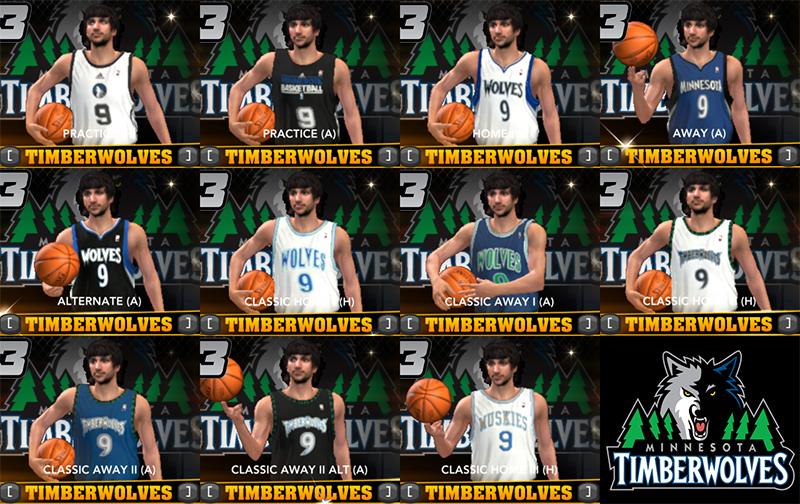 NBA 2K13 Minnesota Timberwolves Jersey Mods 