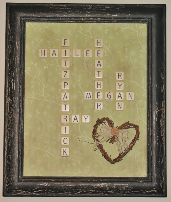 Scrappin' Becky B.: Letter Tile Wall Art and Crackle Finish Frame Tutorial