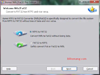 Merubah FAT32 ke NTFS dan Sebaliknya Tanpa Format