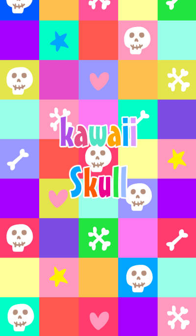 Kawaii skull / check