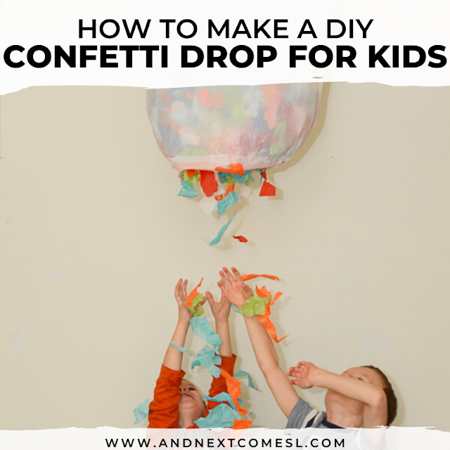 DIY Confetti Drop for Kids {That's Perfect for New Year's or Birthdays