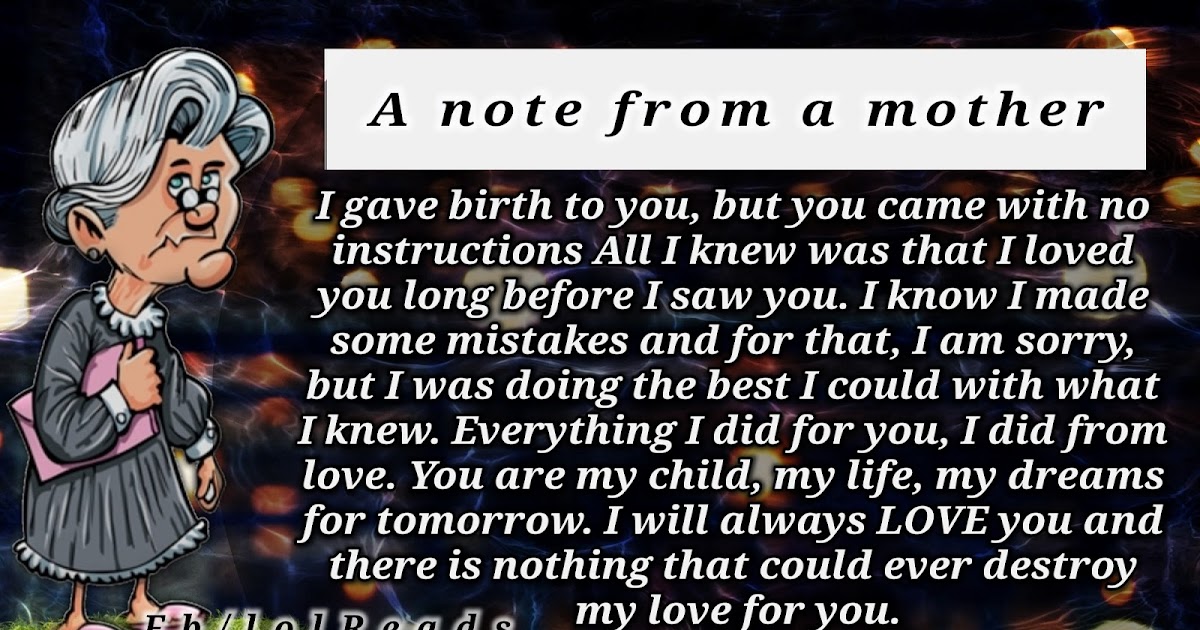 A note from a mother.