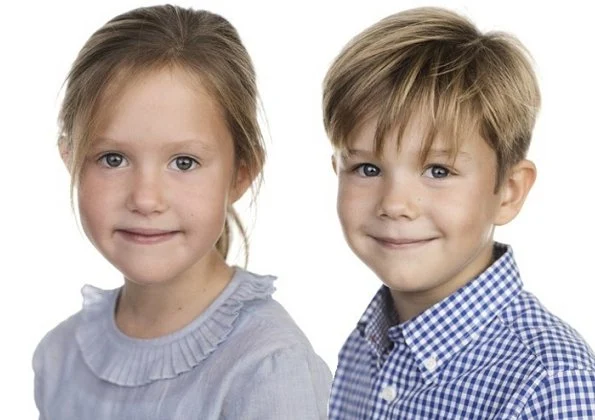 Danish Crown Princess Mary's twins Prince Vincent and Princess Josephine celebrate their seventh birthday