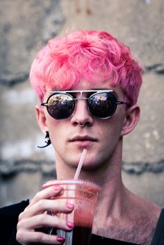 All About Hairstyle Pink Hair Colour For Men
