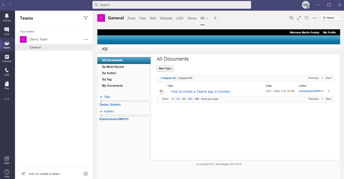 HCL Domino SSO with Microsoft Teams
