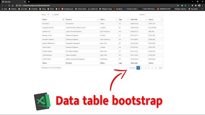 Data table bootstrap using JS, HTML, CSS