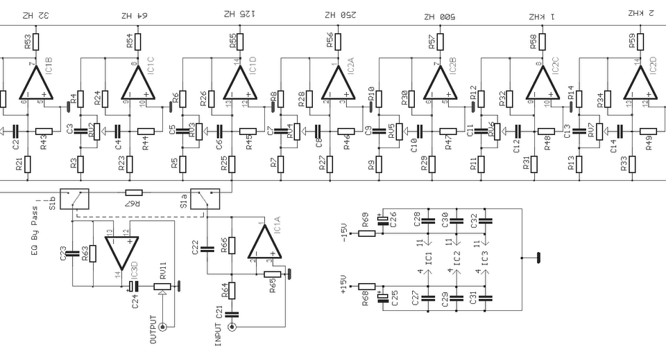 10 Band Graphic Equalizer Circuit |Electronic Schematic Circuit Diagram Picture