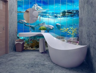 best 3D bathroom floor tile design ideas for modern home flooring 2019
