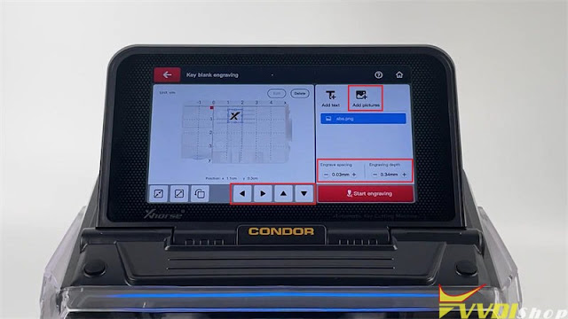 Xhorse Condor Mini Plus II Engraves a Unique Key Blank 7