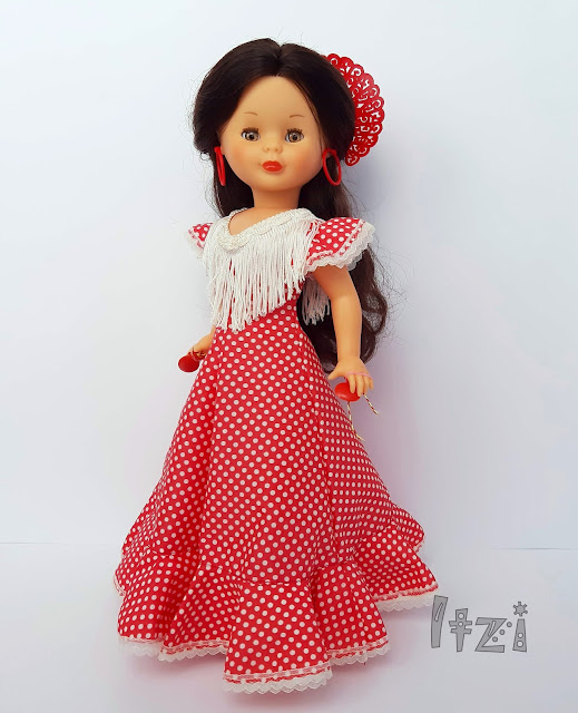 Conjunto Andaluza de la casa Ninua, de Creaciones Marco Para Muñeca Nancy de Famosa, SPANISH doll