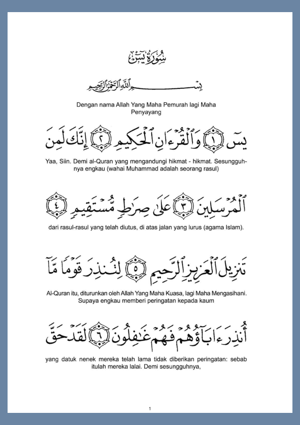 bacaan surah yasin rumi dan jawi full bacaan surah yasin rumi dan jawi full