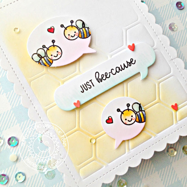 Sunny Studio Stamps: Comic Strip Speech Bubbles Just Bee-cause Card by Franci Vignoli Sunny Studio Stamps: Comic Strip Speech Bubbles Just Bee-cause Card by Franci Vignoli