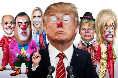 Analise do KU-TRump- através da boca-rra redonda  Scary-clowns-trump-team