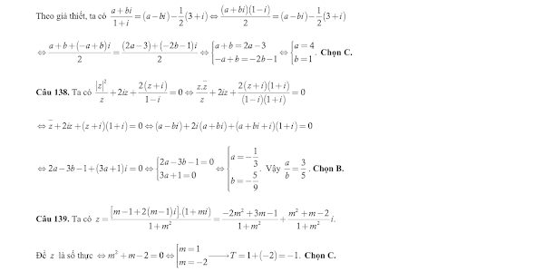 Các dạng bài tập SỐ PHỨC có lời giải chi tiết