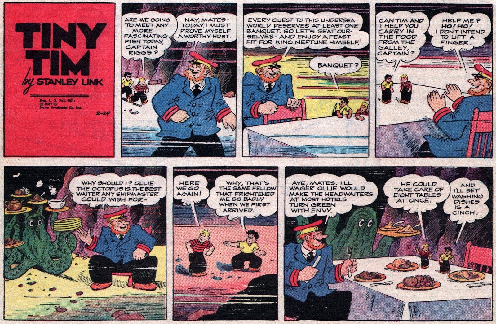 H81 TINY TIM by Stanley Link Sunday Half Page Comic Strip February