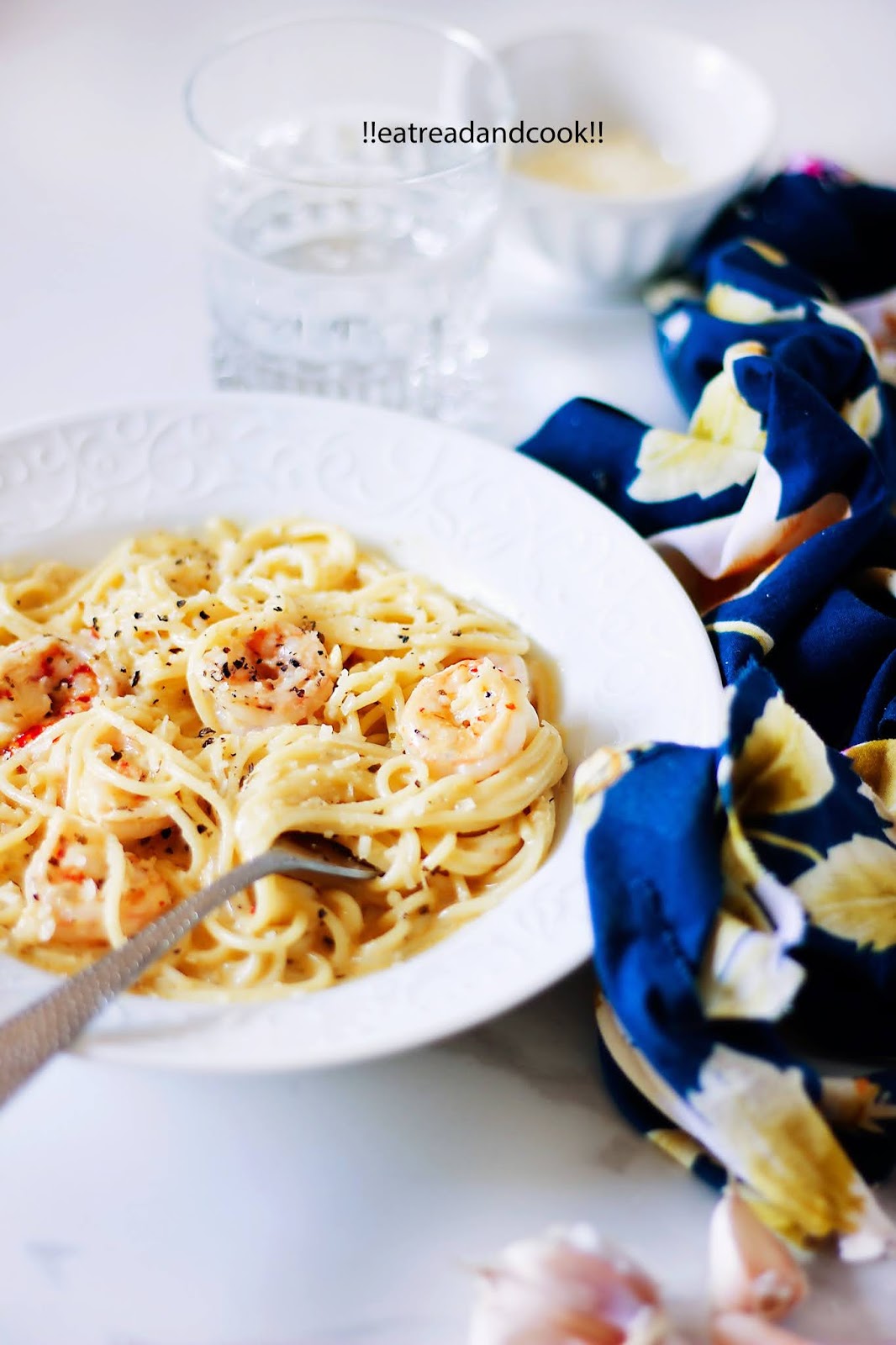 Garlic Prawn Creamy Pasta