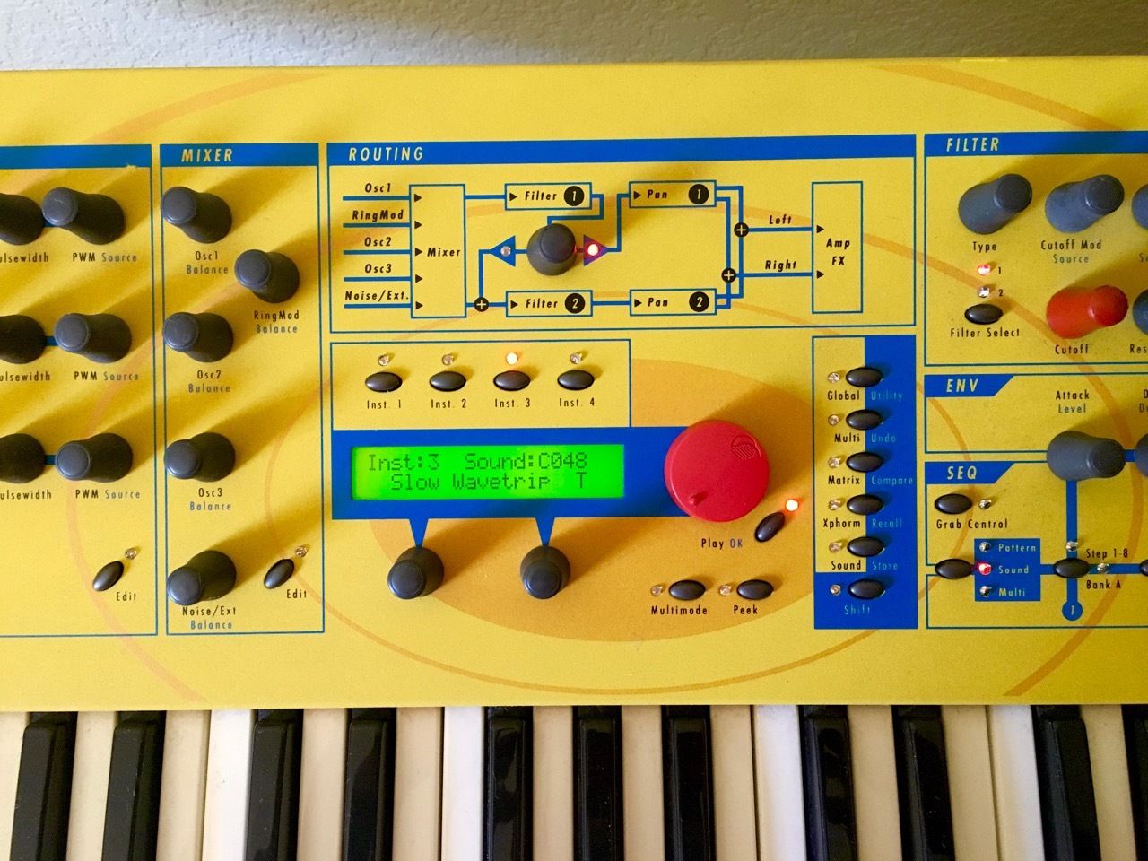 MATRIXSYNTH Yellow WALDORF Q Keyboard Synthesizer