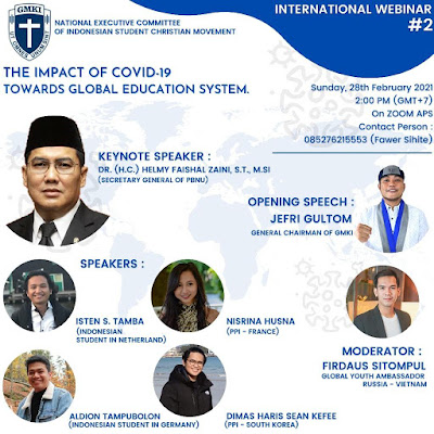 PP GMKI Gelar Webinar Internasional: The Impec Of COVID-19 Toward Global Aducation System