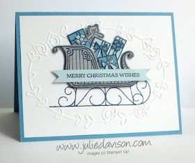 Stampin' Up! Santa's Sleigh Christmas Card for Stamp of the Month Club Card Kit by Julie Davison, www.juliedavison.com/clubs