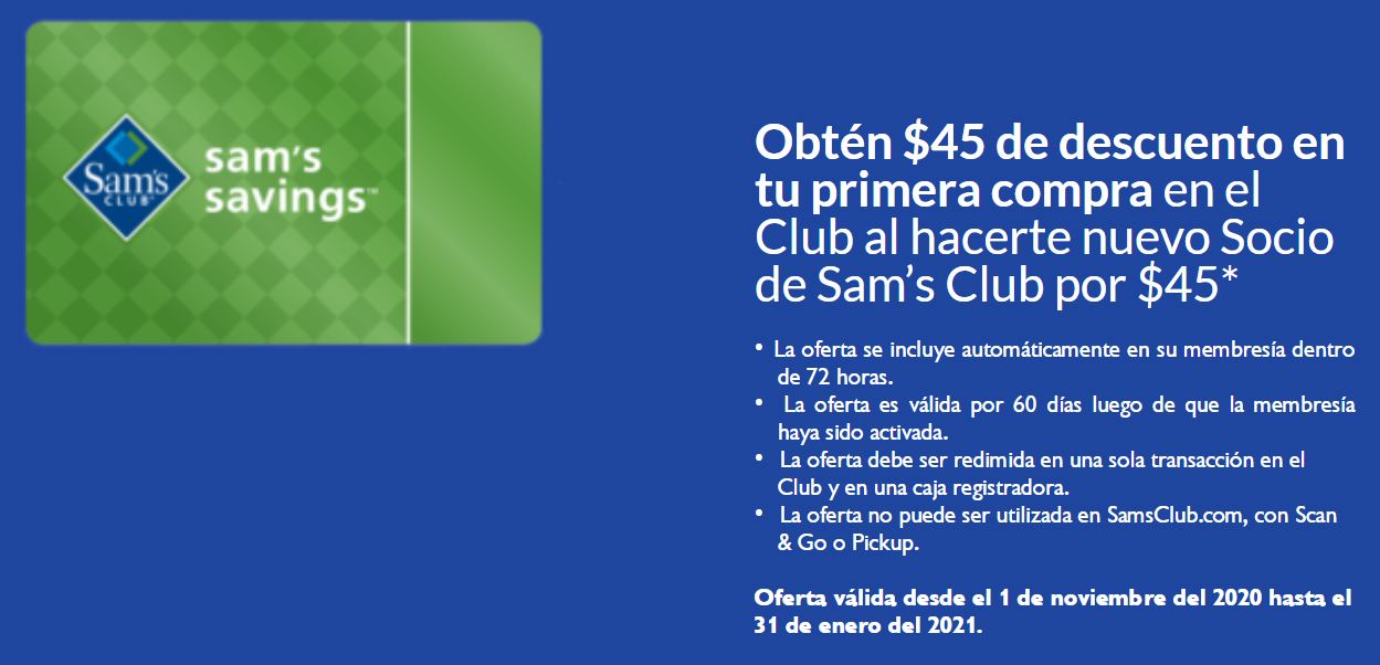 Ahorros Diarios Usando Cupones: $ de Descuento para Nuevos Socios de  Sam's Club