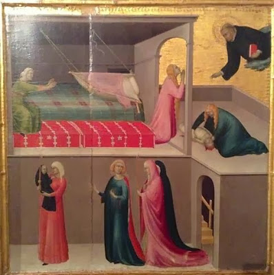 Pinacoteca di Siena: scena dalla Pala del Beato Agostino Novello di Simone Martini