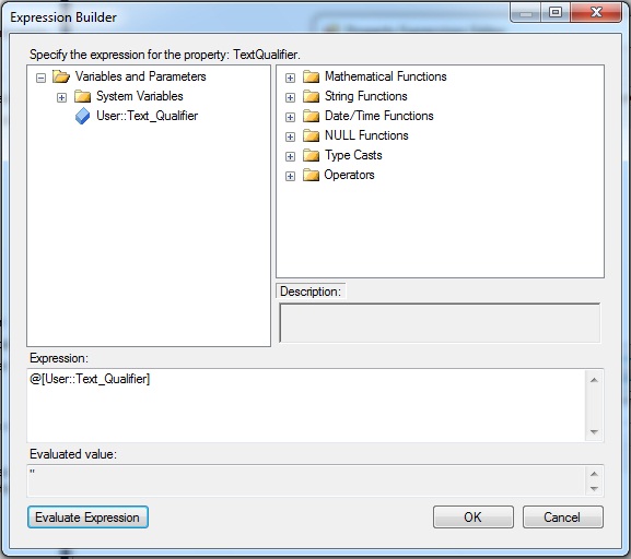 Microsoft Business Intelligence Text Qualifier property in Flat File