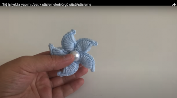 Tığ işi yıldız yapılışı