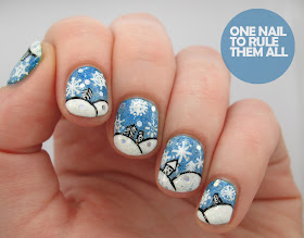 One Nail To Rule Them All: Snow scene nails!