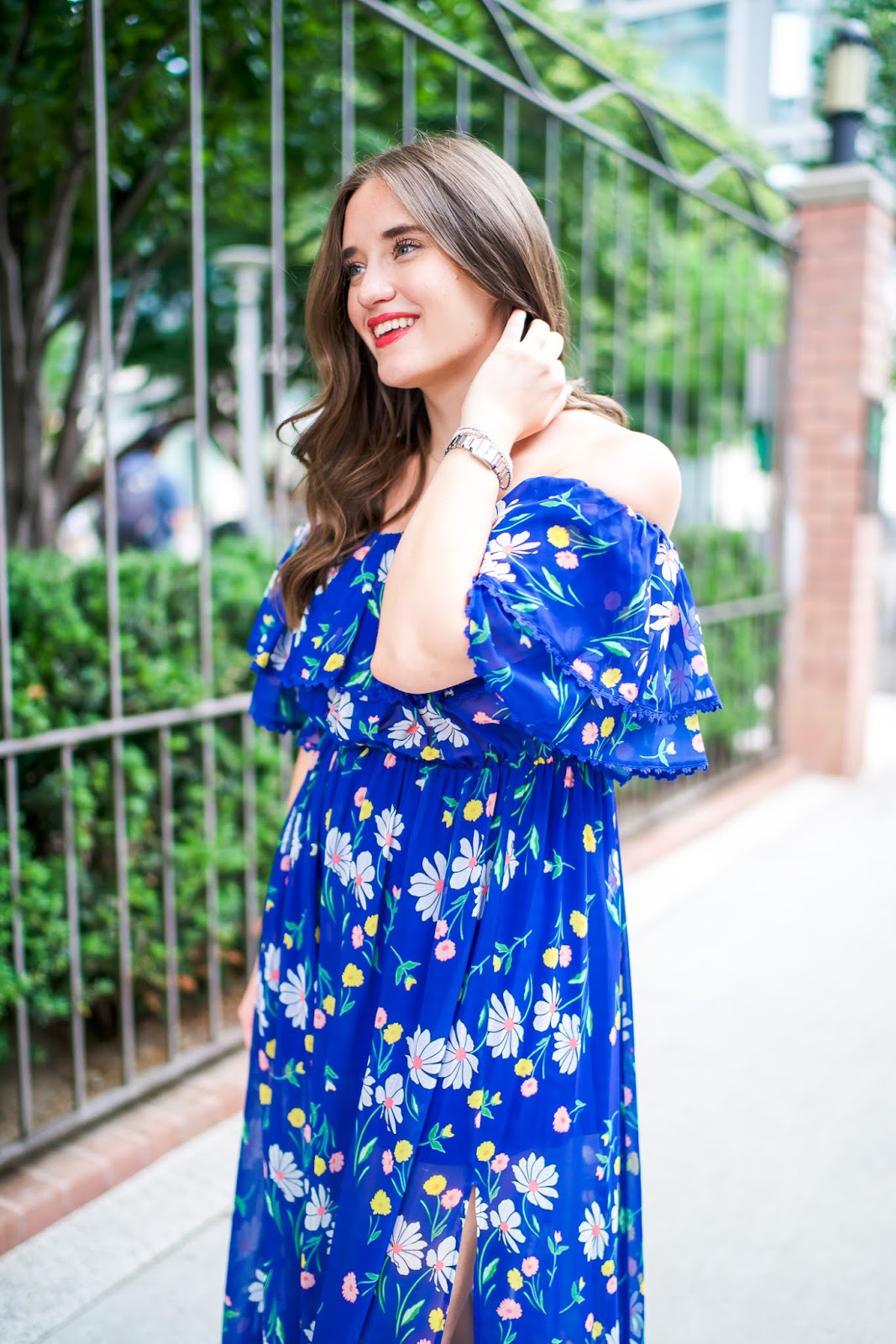 Topshop floral maxi dress styled by popular New York fashion blogger, Covering the Bases