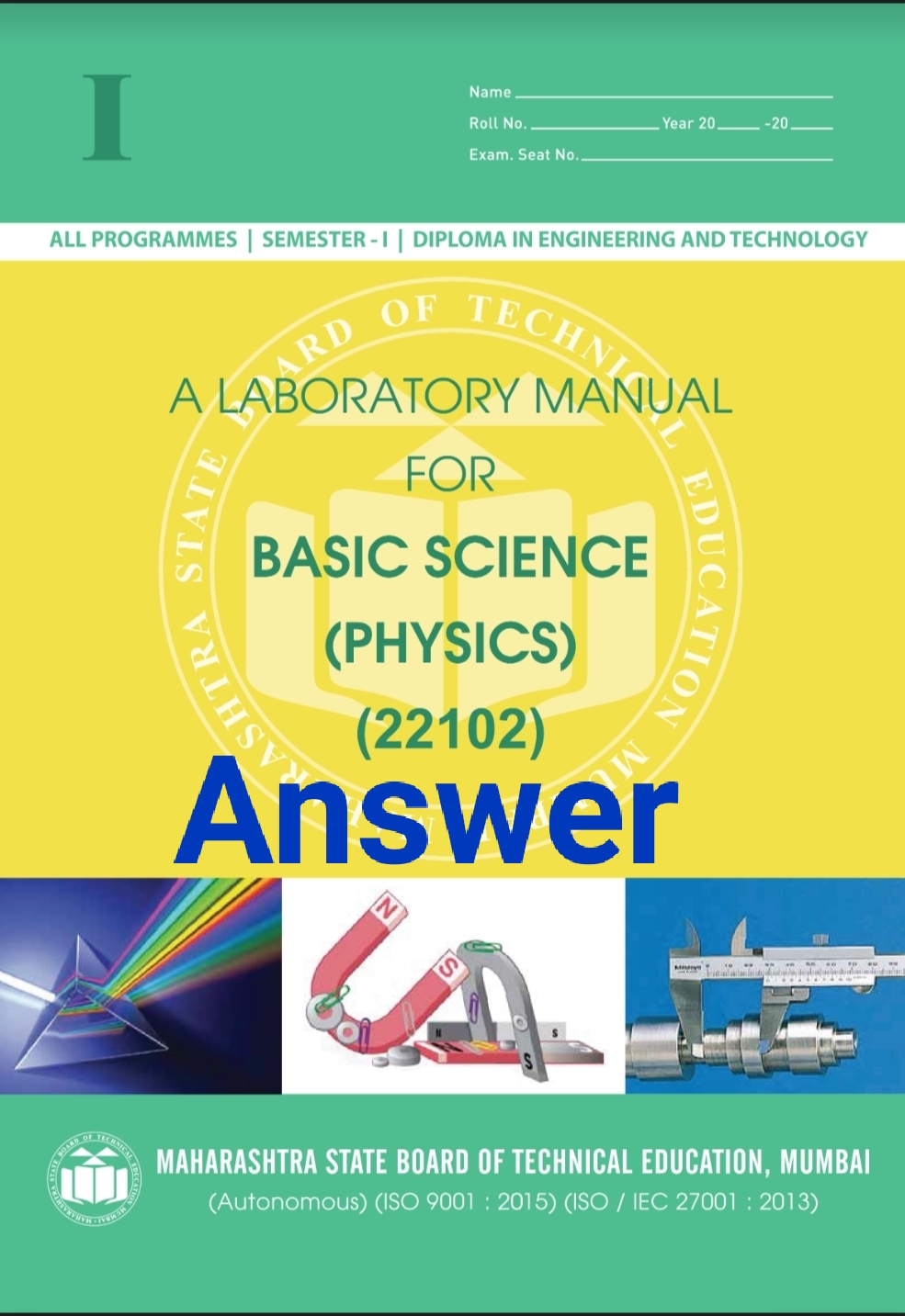 Basic Science Physics Lab Manual Answers with Notes & 150+ Mcqs MSBTE