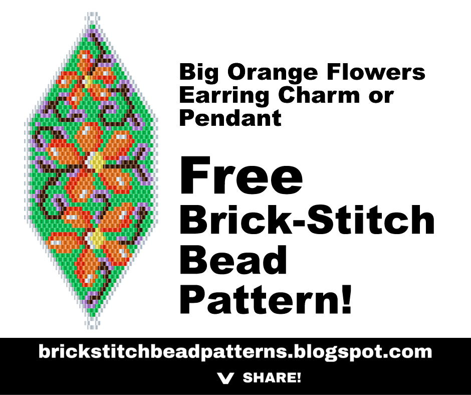 Brick Stitch Bead Patterns Journal Big Orange Flowers Earrings Or brick-stitch-bead-patterns-journal-big-orange-flowers-earrings-or