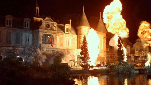 The French chateau blowing up in The Dirty Dozen movieloversreviews.filminspector.com