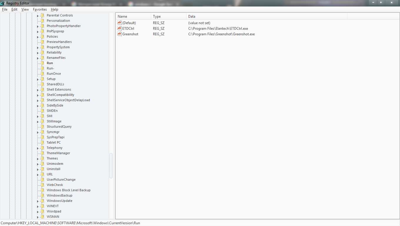 HKEY_Local_Machine\Software\Microsoft\Windows\CurrentVersion\Run HKEY_Local_Machine\Software\Microsoft\Windows\CurrentVersion\Run
